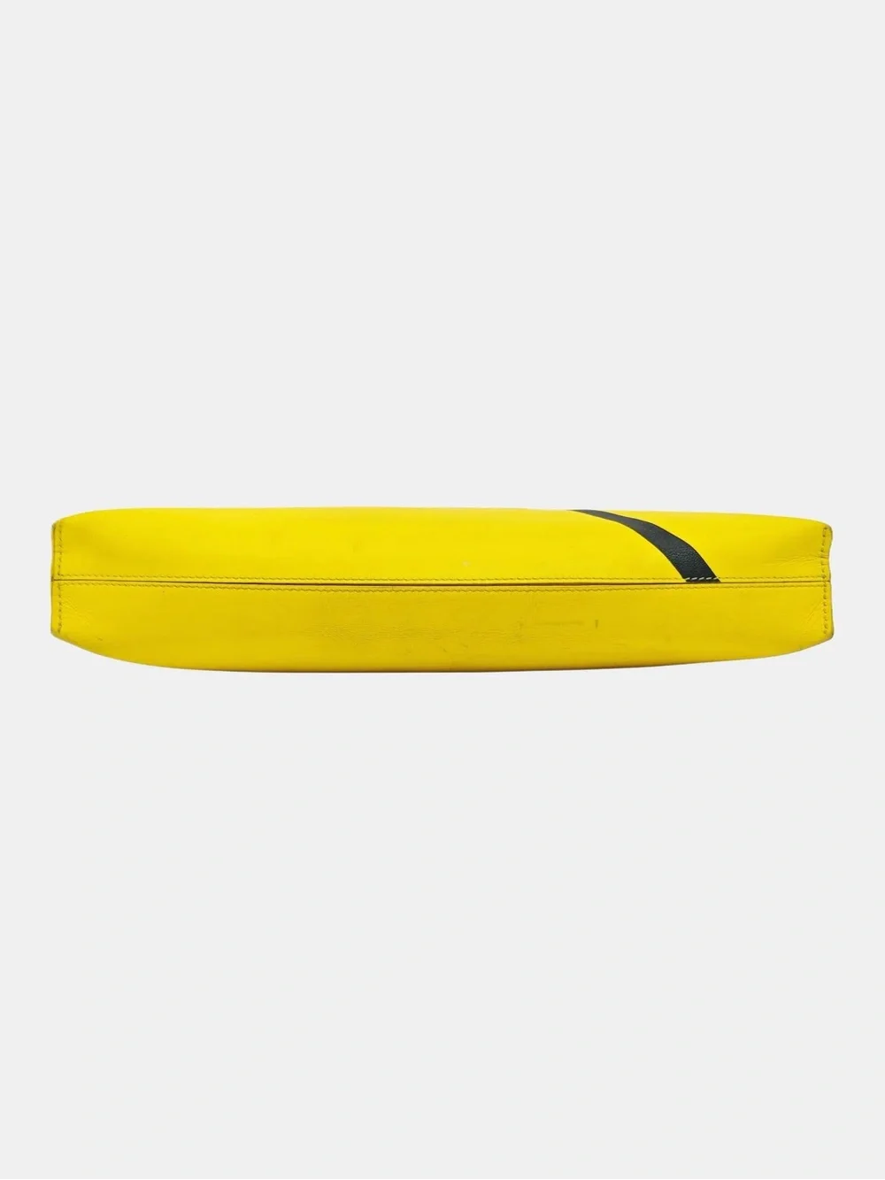 Loewe Pouch Yellow Leather Clutch with Red Floral Graphic